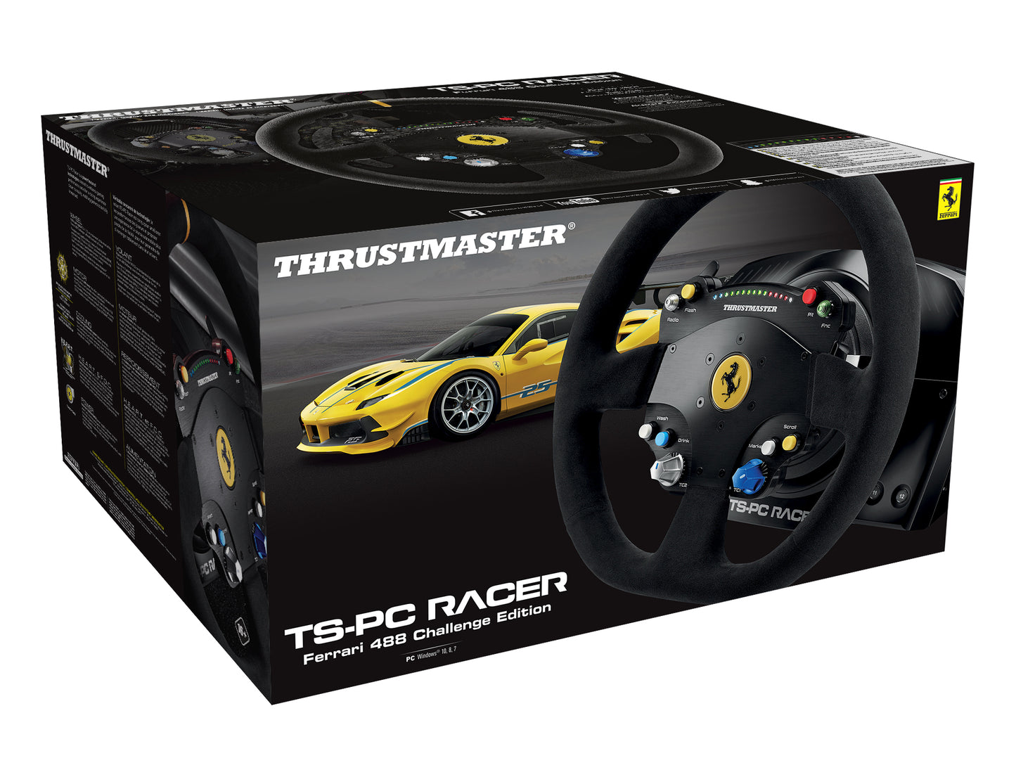 TS-PC RACER Ferrari 488 Challenge Edition - Volante de carreras de Ferrari para PC